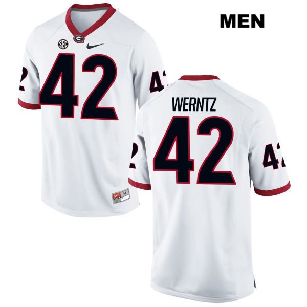 Georgia Bulldogs Men's Mitchell Werntz #42 NCAA Authentic White Nike Stitched College Football Jersey VVR2356FY